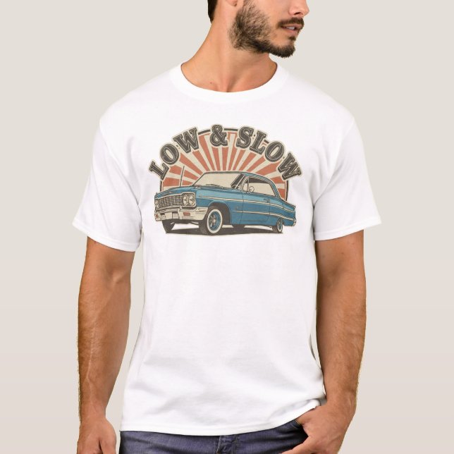 Classic Retro american car T Shirt (Framsida)