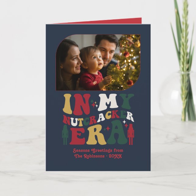 Classic Retro Fun Retro Christmas Photos Helgkort (Framsida)