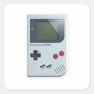 Classic Retro Handheld Gaming Console 3D Sticker Fyrkantigt Klistermärke