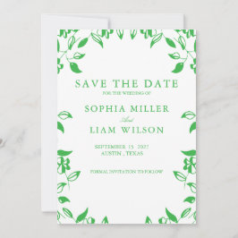 Classic Retro Minimalist Green WEEDING Invite  Inbjudningar