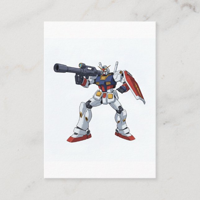 Classic Retro RX-78-2 Gundam Mecha Anime Illustrat Visitkort (Framsida)