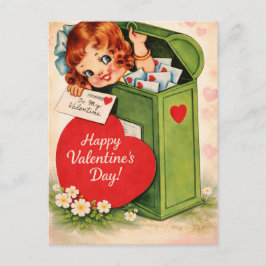 Classic Retro Style Valentine’s Postcard  Vykort