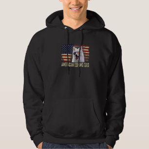Classic Retro USA flagga American Eskimo Pappa Far Hoodie