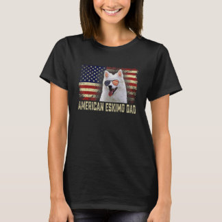 Classic Retro USA flagga American Eskimo Pappa Far T Shirt