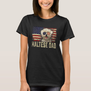 Classic Retro USA flagga, Maltesiska Pappa Fars da T Shirt