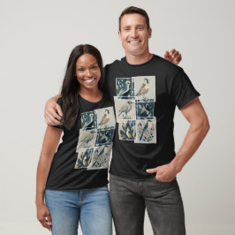 Classic retro vintage birds 1 all in one t shirt