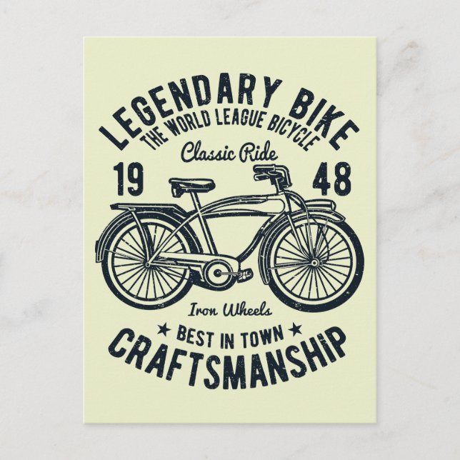 Classic Ride Bicycle Legendary Bike Craftsmanship Vykort (Framsida)