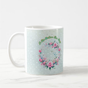 Classic Ro Blommigt Mugg, 11 oz FDA-kompatibel Kaffemugg