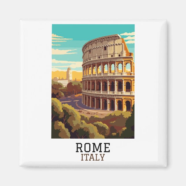 Classic Rom Italien Colosseum Historic Magnet (Framsidan)