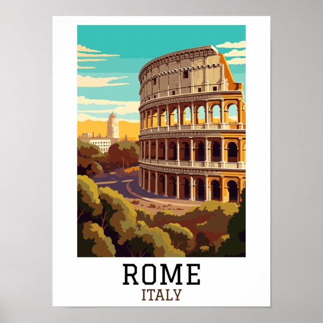 Classic Rom Italien Colosseum Historic Poster (Framsidan)