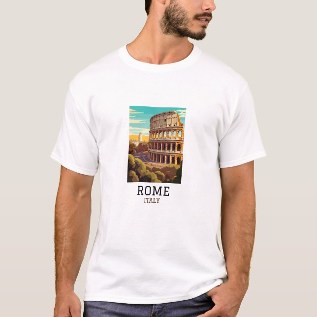 Classic Rom Italien Colosseum Historic T Shirt (Framsida)