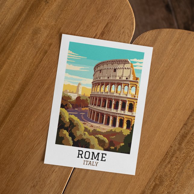 Classic Rom Italien Colosseum Historic Vykort (rome italy colosseum retro vintage travel postcard)
