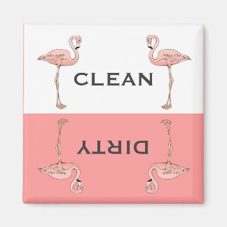 Classic Rosa Flamingo Clean Dirty Dishwasher Magnet