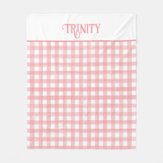 Classic Rosa och White Gingham Play Patterned Fleecefilt