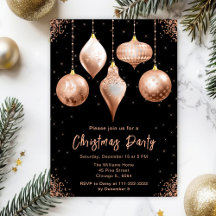 Classic Rose Gold Ornaments Christmas Party