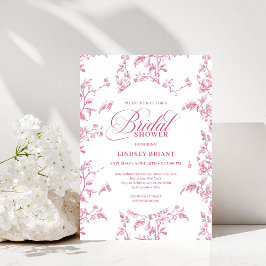 Classic Rose Pattern Floral Bridal Shower Invites Inbjudningar