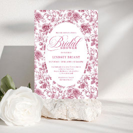 Classic Rose Pattern Floral Toile Bridal Shower   Inbjudningar