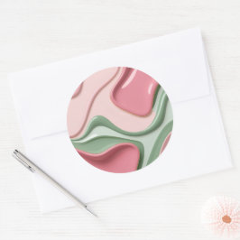 Classic round sticker in stylish graphic runt klistermärke