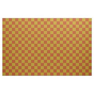 Classic Rust and Guld Checkerboard Mönster Tyg