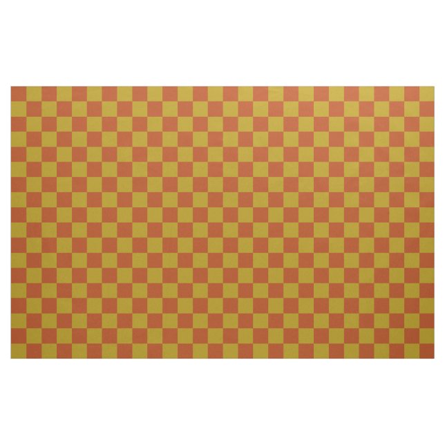 Classic Rust and Guld Checkerboard Mönster Tyg (Yard)