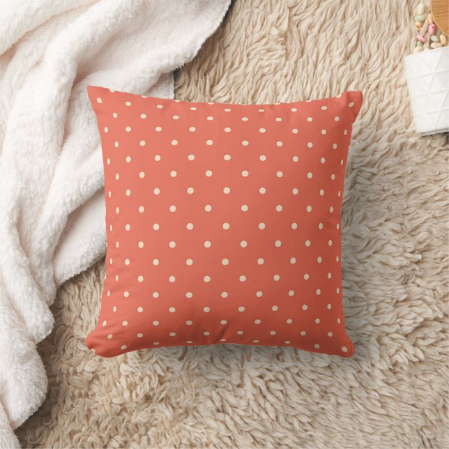 Classic Rust Polka Dot Kudde (Filt)