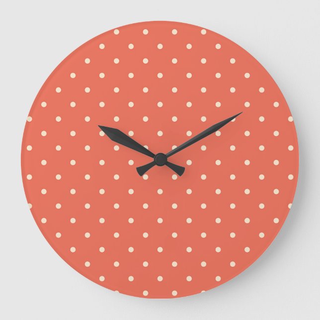 Classic Rust Polka Dot Stor Klocka (Framsida)