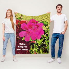 classic rustic retro blooming flower fleecefilt