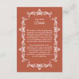 Classic Rustic Terracotta Ember Ornately Framed Tilläggskort