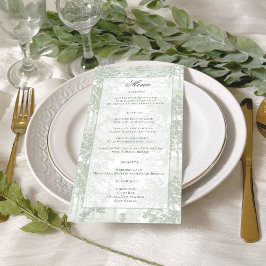 Classic Sage Green Landscape Toile Wedding Meny