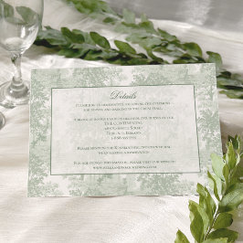 Classic Sage Green Landscape Toile Wedding Tilläggskort