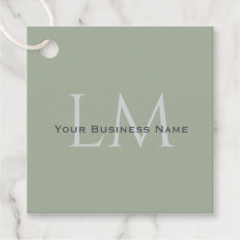 Classic Sage Green Monogram Business Branding Gåvor Etiketter