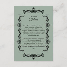 Classic Sage Green Ornately Framed Wedding Tilläggskort