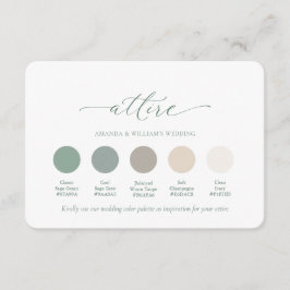 Classic Sage Green Wedding Attire Card Inbjudningar