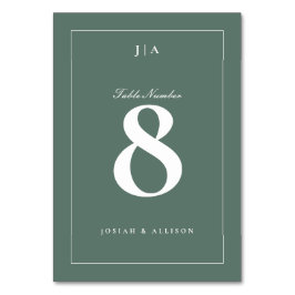 Classic Sage Grönt Bröllop Bordsnummer