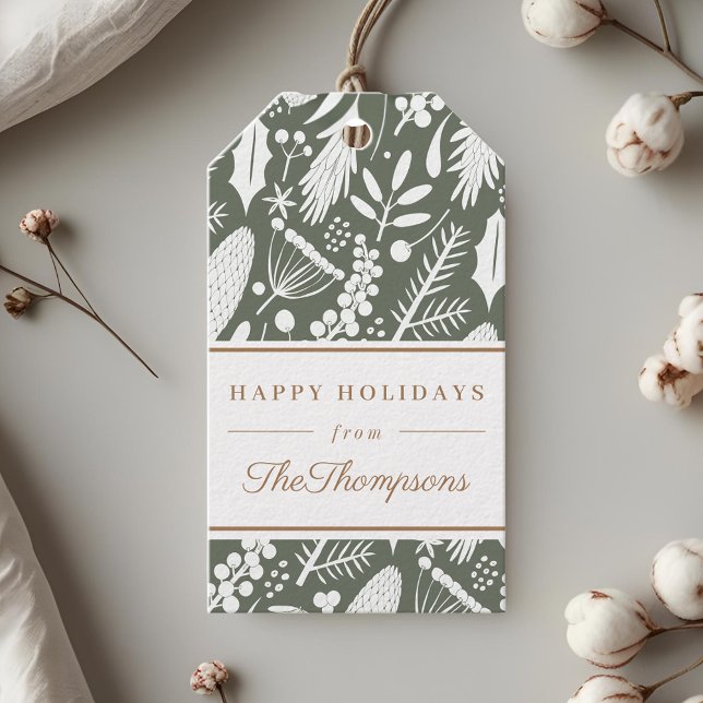 Classic Sage-julfesten Glad helg Presentetikett (Skapare uppladdad)