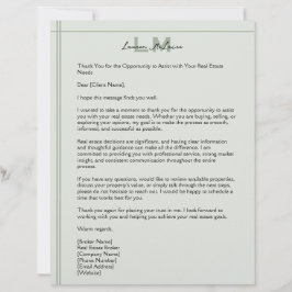 Classic Sage Realtor Client Correspondence Letter Brevhuvud