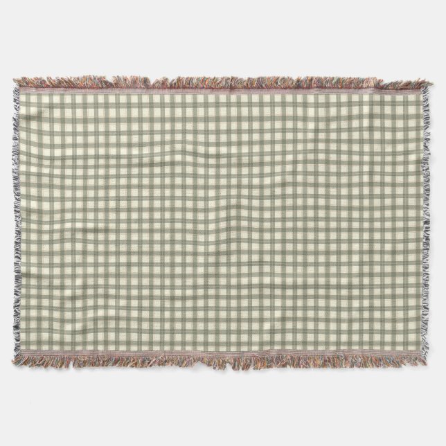 Classic Sage Tartan Ralph Lauren Inspired Filt (Framsidan)