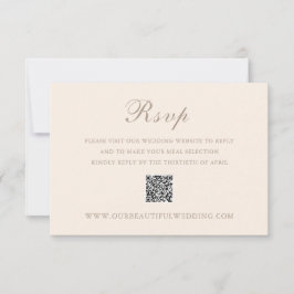 Classic Sandy Neutralt QR Code Elegant bröllop OSA Kort