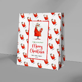 Classic Santa Claus fun festive holiday gift bag