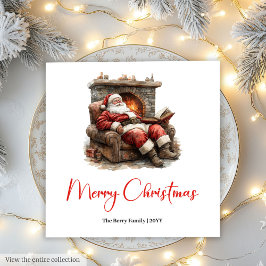 Classic Santa Claus Modern Cozy Christmas Napkins Pappersservett