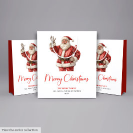 Classic Santa Claus Watercolor Modern Holiday Bag