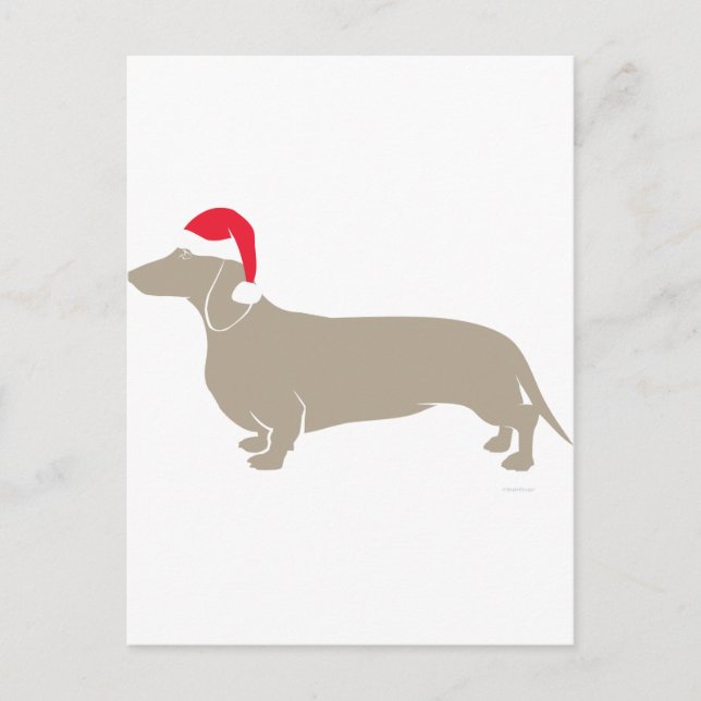 Classic Santa Doxie Dachshund Helg Vykort (Framsida)