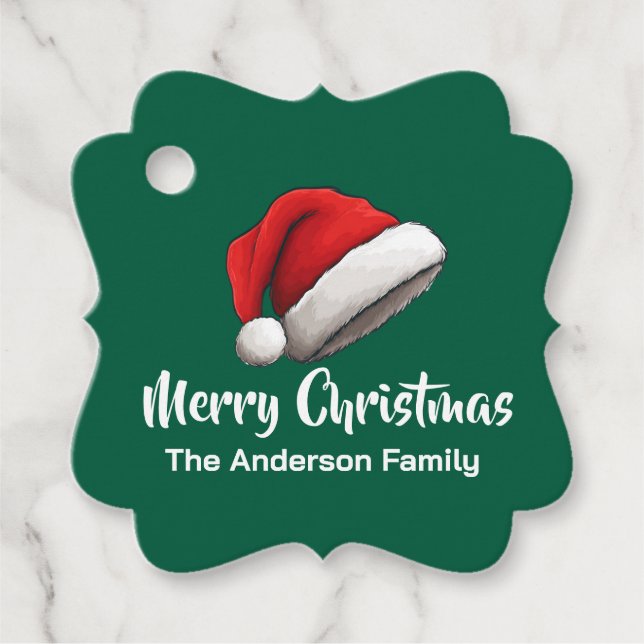 Classic Santa Hat Gåvor Etiketter (Framsida)