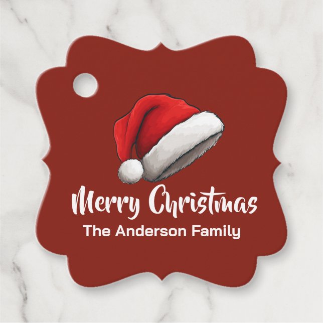 Classic Santa Hat Gåvor Etiketter (Framsida)