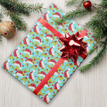 Classic Santa Hat Holly Novelty Aqua Roligt jul Presentpapper<br><div class="desc">Roligt julbalkar med en handmålad klassisk julhatt,  grönt holly och röda bär på en retro aqua blue-bakgrund för den nostalgiska helgdag. Originalkonst av Malissa Melrose.</div>