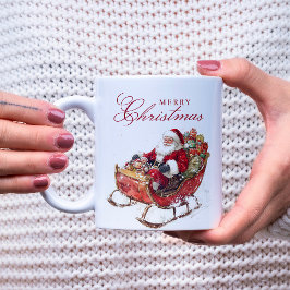 Classic Santa Sleigh God jul Kaffemugg