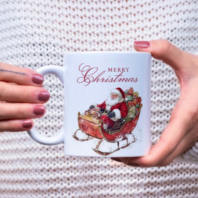 Classic Santa Sleigh God jul Kaffemugg (Skapare uppladdad)