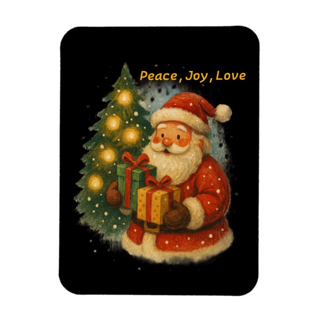 “Classic Santa Under the Tree Holiday Magnet” Magnet (Vertikal)