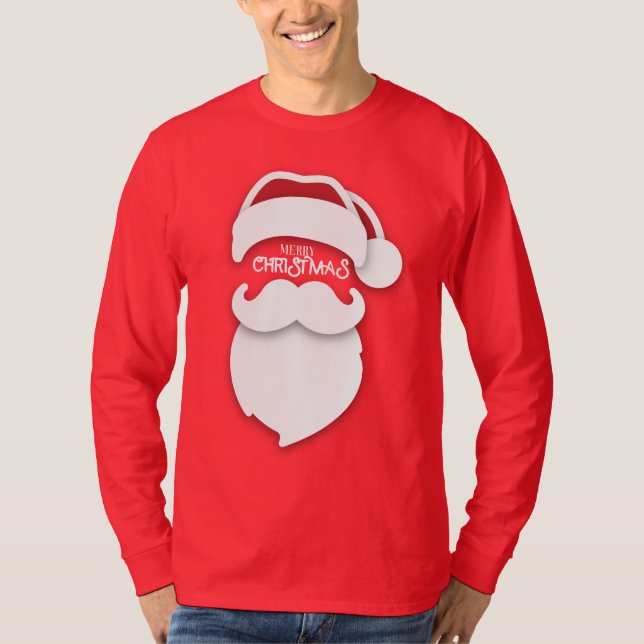 "Classic Santa Vibes" - Festive Beard & Cap Kristu T Shirt (Framsida)