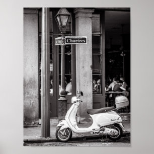 Classic Scooter Poster Paris Frankrike